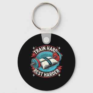 Porte-clés Train Hart Rest Harder Barbell Bodybuilding 1