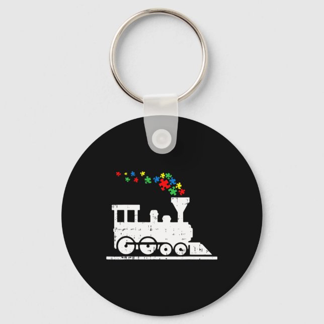Porte-clés Train Puzzle Piece Sensibilisation sur l'autisme C (Recto)