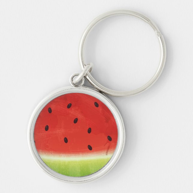 Porte-clés Tranche de pastèque géante à l'aquarelle mignonne  (Devant)