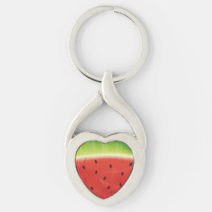 Porte-clés Tranche de pastèque géante à l'aquarelle mignonne