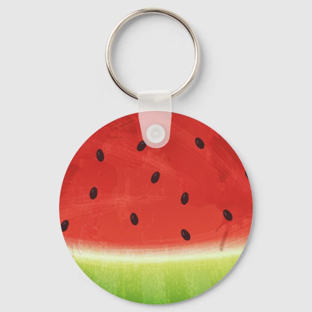Porte-clés Tranche de pastèque géante à l'aquarelle mignonne  (Recto)