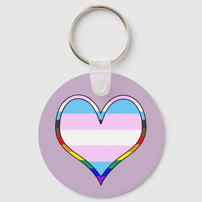 Porte-clés Trans Pride Heart Keychain (Recto)