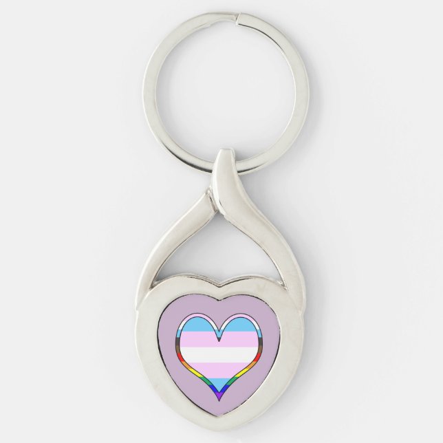 Porte-clés Trans Pride Heart Keychain (Devant)