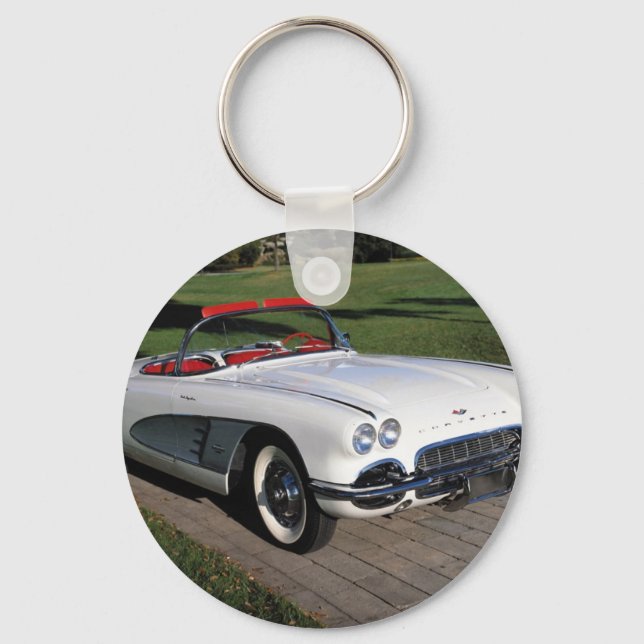 Porte-clés Transport 077, voitures classiques, corvette, un c (Recto)