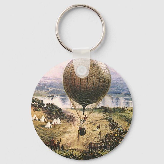 Porte-clés Transport vintage, ballons dirigeables à air chaud (Recto)