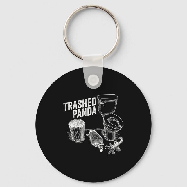 Porte-clés Trashed Panda Funny Drunk Racoon  (Recto)