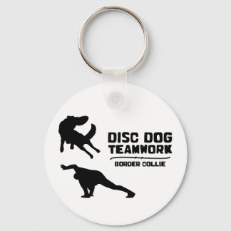 Porte-clés Travail d'équipe Bordure Collie Disque Chien Porte