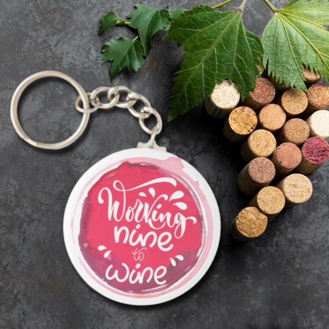 Porte-clés Travailler de neuf à vin (Créateur téléchargé)