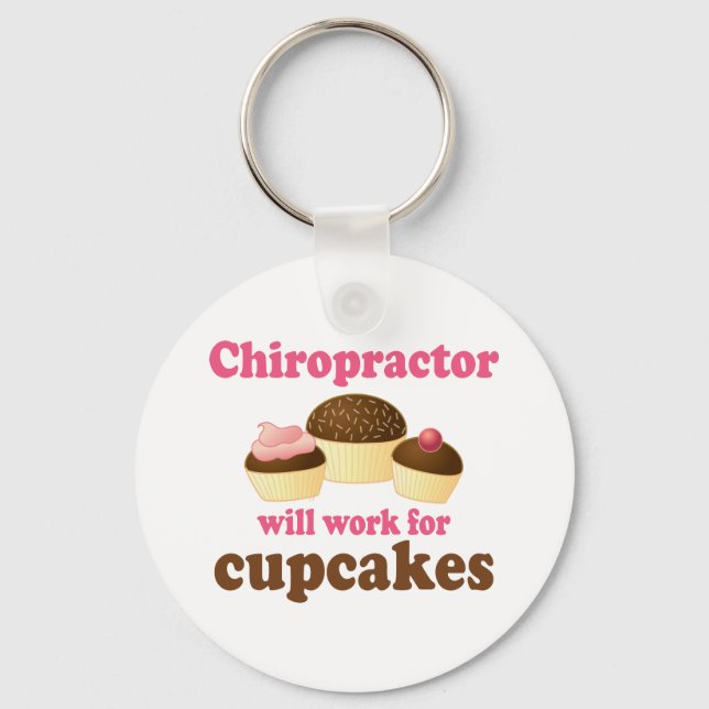 Porte-clés Travaillera Pour Cupcakes Chiropractor (Recto)