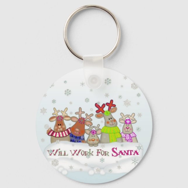 Porte-clés Travaillera pour Père Noël Porte - clé (Recto)