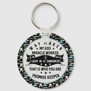 Porte-clés Travailleur Miracle Way Maker Mustache Christian