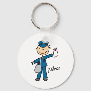 Porte-clés Travailleur Postal Figurine Bâton