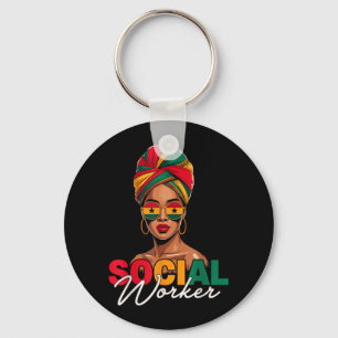 Porte-clés Travailleur social femme afro Mois de l'histoire d