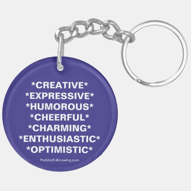 Porte-clés "TRAVAILLEZ VOTRE 3" porte - clé de Numerology (Dos gauche)