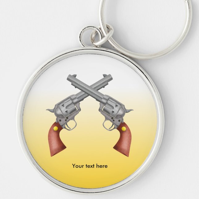 Porte-clés Traversée De Deux Pistols De L'Ancien Ouest Améric (Devant)