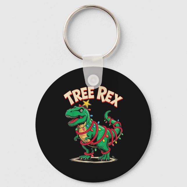 Porte-clés Tree Rex Christmas Costume T-rex Dinosaur Xmas Lig (Recto)