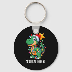 Porte-clés Tree Rex Funny Xmas T Rex Noël Dinosaures garçons
