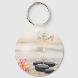 Porte-clés  Tree Women Silhouette Zen Stones   