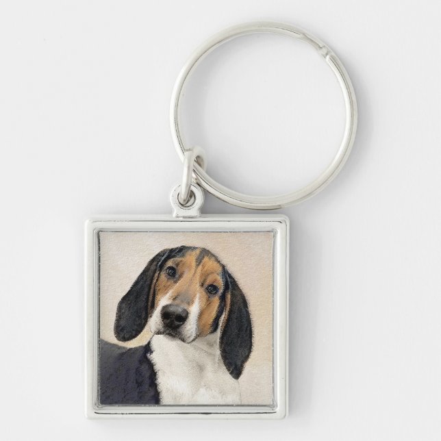 Porte-clés Treeing Walker Coonhound Peinture - Art original (Devant)