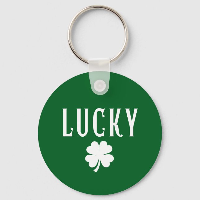 Porte-clés Trèfle à quatre feuilles chanceux St Patrick (Recto)