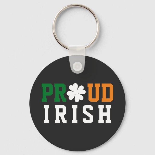 Porte-clés Trèfle Chanceux Citation Fière Shamrock Irlandaise (Recto)