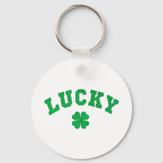 Porte-clés Trèfle Chanceux Saint Patrick Impression des Deux  (Recto)