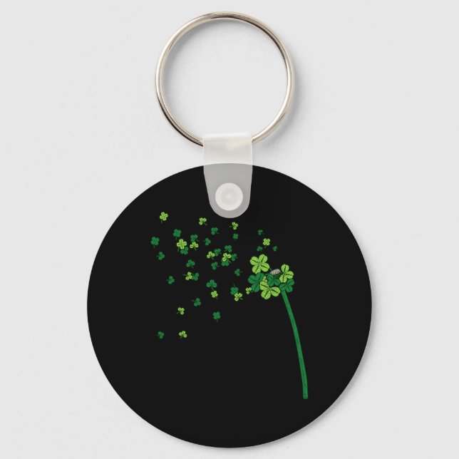 Porte-clés Trèfle de Pissenlit Shamrock St. Patrick Irlandais (Recto)