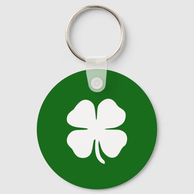 Porte-clés Trèfle irlandais vert personnalisé (Recto)
