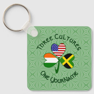 Porte-clés Trèfle personnalisé Jamaïque Irlande États-Unis