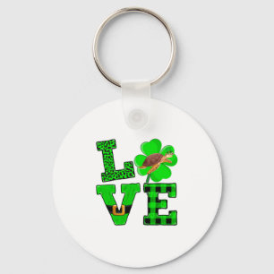 Porte-clés Trèfle Vert Carreaux Amour Tortue De Mer St Patric