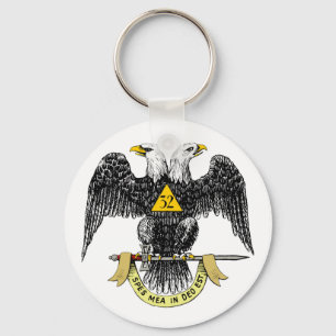 Porte-clés trente-deuxième Noir écossais Eagle de rite de deg