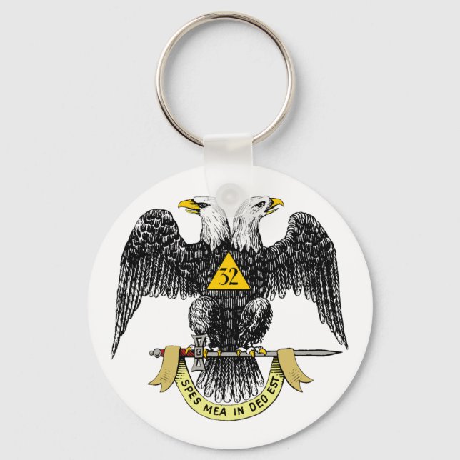 Porte-clés trente-deuxième Noir écossais Eagle de rite de deg (Recto)