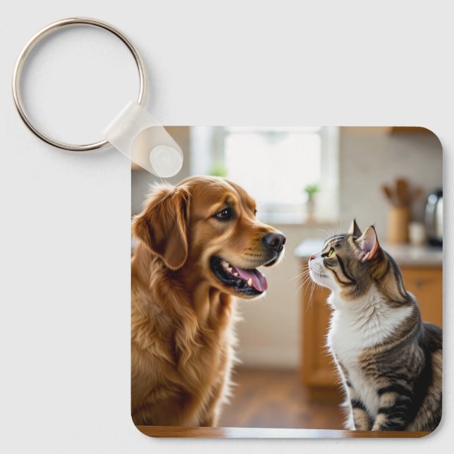Porte-clés Très beau design chat & chien sur (Recto)