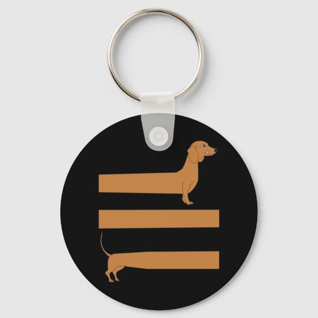 Porte-clés Très long Dachshund drôle (Recto)