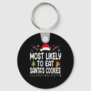 Porte-clés Très Probable De Manger Santas Cookies Famille De