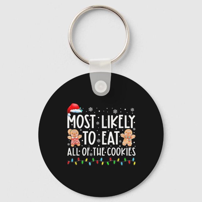 Porte-clés Très Probable De Manger Tous Les Cookies De Noël F (Recto)