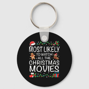 Porte-clés Très Probable De Regarder Les Films De Noël Famill