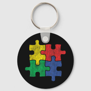Porte-clés Très Vintage Conception en relief pour Autism Awa