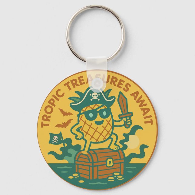 Porte-clés Trésors Tropicaux Attendent Ananas (Recto)