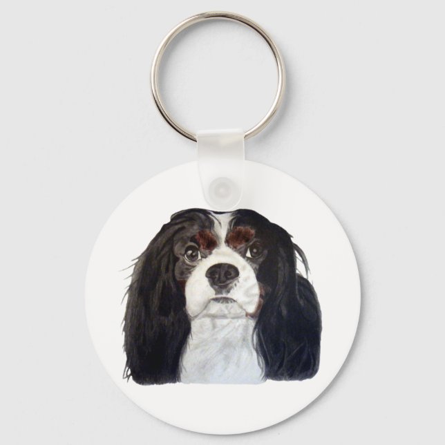 Porte-clés Tri Couleur Cavalier King Charles Spaniel 2 (Recto)