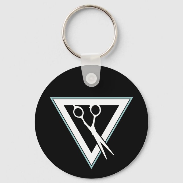 Porte-clés triangle ciseaux à cheveux (Recto)