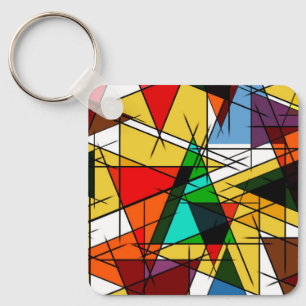 Porte-clés Triangle géométrique coloré moderne