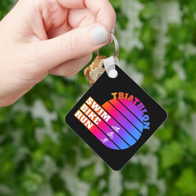 Porte-clés Triathlon Swim, vélo, courir (main)
