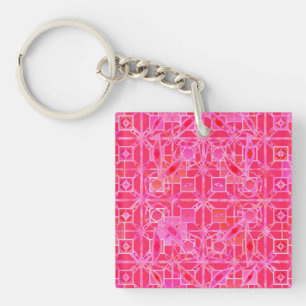Porte-clés Tribal Batik - tons rose fuchsia