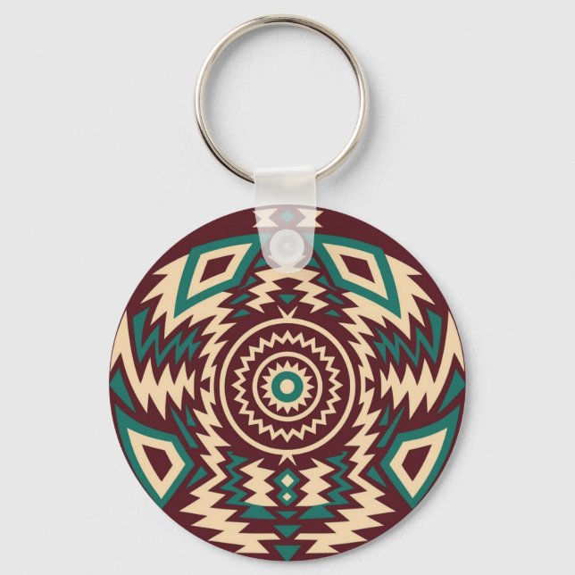 Porte-clés Tribal Inspired Geometric Mandala  (Recto)