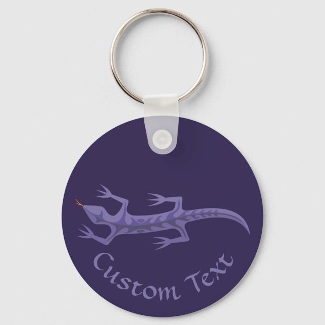 Porte-clés Tribal Lizard Mauve Keychain (Recto)