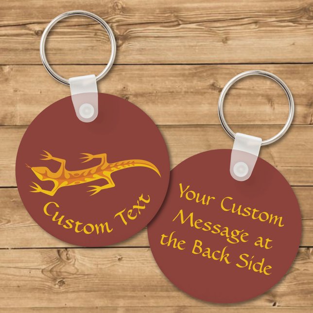 Porte-clés Tribal Lizard Orange Keychain (Créateur téléchargé)