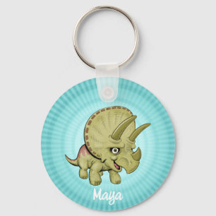 Porte-clés Triceratops Mignon Personnalisé