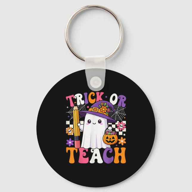 Porte-clés Trick Or Teach Professeur Crayon Fantôme Drôle d'H (Recto)