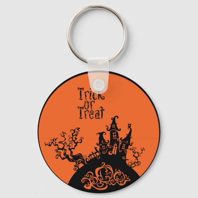 Porte-clés Trick ou traitement Maison Halloween (Recto)